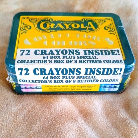 Crayola Collector Colors Tin Box Crayons Never Opened Circa 1991 - Picture 3 of 12